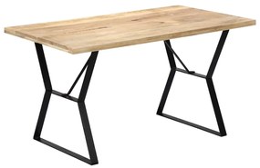 vidaXL Mesa de jantar madeira de mangueira maciça 140x80x76 cm