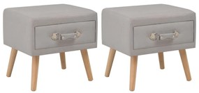 Mesas-de-cabeceira 2 pcs 40x35x40 cm tecido cinzento