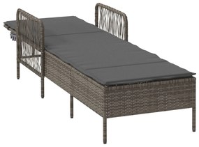 Espreguiçadeira Cinza e cinza escuro Vime PE 157 x 55 x 92 cm