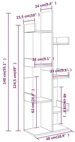 Estante 48x25,5x140 cm derivados de madeira cinzento sonoma