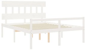Cama para idosos king size com cabeceira madeira maciça branco