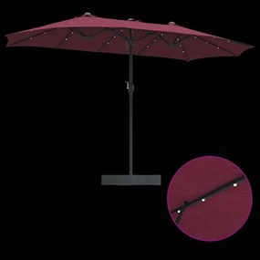 Guarda-sol de Jardim Vermelho bordô 385 x 209 x 244 cm tecido