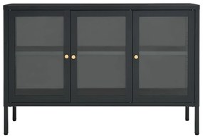 Aparador 105x35x70 cm vidro e aço antracite