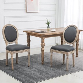 Conjunto de 2 Cadeiras sala jantar (MESA NÃO INCLUIDA) 56 x 49 x 96 cm, Cinzentas