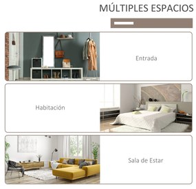 HOMCOM Cabide Sapateira com banco 4 ganchos 2 compartimentos abertos 2 gavetas removíveis e prateleira inferior moderna para corredor entrada 87x42x172 cm Branco