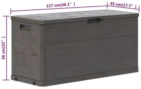 Caixa de arrumação para jardim 280 L castanho