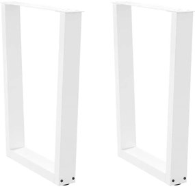 Pernas para mesa de jantar em V, 2 peças, branco, 70x(72-73,3) cm, aço
