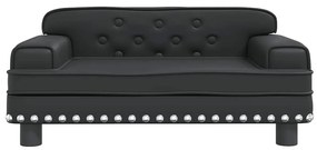 Cama para cães 70x45x30 cm couro artificial preto