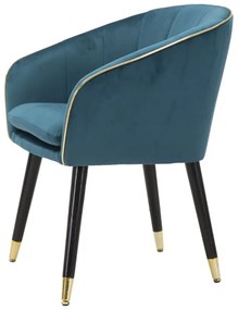 POLTRONA PARIS AZUL PETRÓLEO E DOURADA 62X58X78 CM