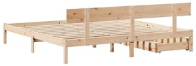 Cama sem colchão 200x200 cm madeira de pinho maciça
