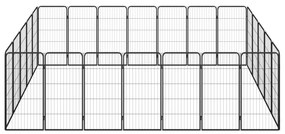 Parque p/ cães c/ 24 painéis 50x100 cm aço revestido a pó preto