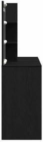 Toucador com LED e Gabinete Carvalho Preto Madeira Engenheirada