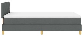 Cama Box com Colchão &amp; LED Cinza Escuro 120x190 cm Tecido