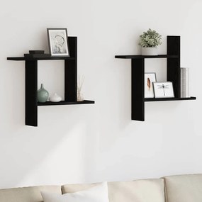 Estantes de parede 2 pcs 50x12x50 cm carvalho preto