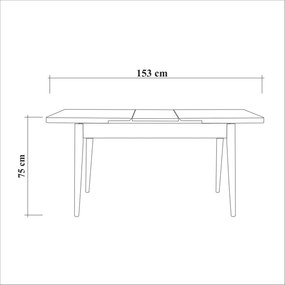 Conjunto de Mesa de Jantar Extensível Santiago – Pinho Atlântico – Mes