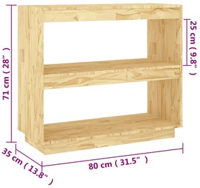 Estante Lila - Cor Natural - 80x35x71 cm - Em Madeira de Pinho Maciça