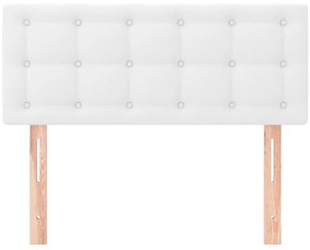 Cabeceira de cama couro artificial 100x5x78/88 cm branco