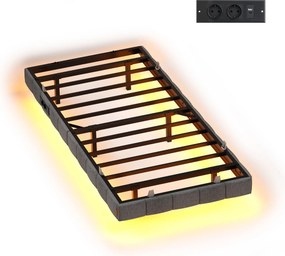 Estrutura de cama 90 x 200 cm (COLCHÃO NÃO INCLUIDO), com iluminação LED, base de cama cinzenta