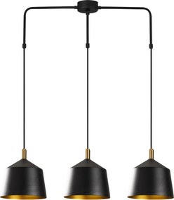 Candeeiro de Teto Saglam – Preto e Dourado – 89 x 25 cm