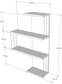 Prateleira de Parede Cambel – Nogueira – 64x96x19 cm