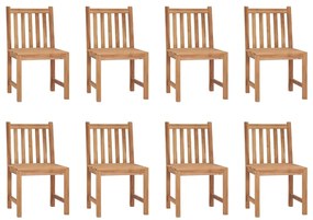 Cadeiras de jardim 8 pcs madeira de teca maciça