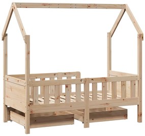 Estrutura de cama infantil c/ gavetas 80x170 cm pinho maciço