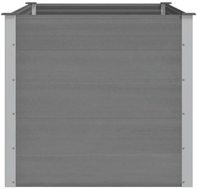 Canteiro elevado para jardim WPC 150x100x91 cm cinzento