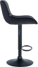 Banco alto em veludo com estrutura preta 85-106 x 49 x 51 cm preto