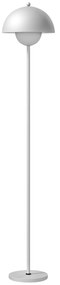 Candeeiro de Pé Moderno com Ecrã em Forma de Taça Refletora de Luz Interruptor de Pé Suporte E27 sem Lâmpada Ø35x155 cm Prata