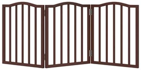 Portão para cães dobrável 3 painéis 150 cm álamo castanho