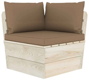 5 pcs conjunto lounge de paletes + almofadões madeira de abeto