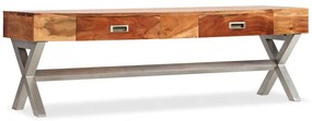 Móvel de TV com gavetas madeira de acácia maciça 140 cm