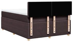 Cama com molas/colchão 140x200 cm tecido castanho-escuro