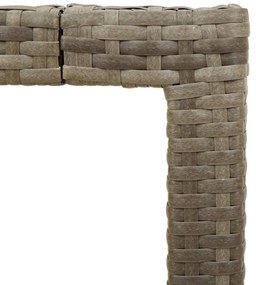 Mesa de jardim com tampo de vidro 150x90x75 cm vime PE cinzento
