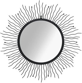 Espelho de parede raios de sol 80 cm preto