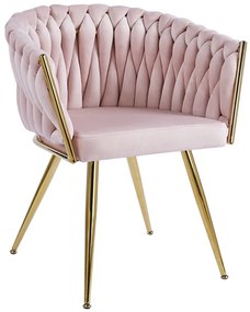 Cadeira Widny Golden Veludo - Rosa