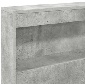 Cama estante com prateleira com cabeceira 2 pcs Cinzento cimento 140 x