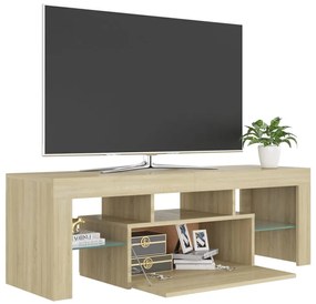 Móvel de TV com luzes LED 120x35x40 cm carvalho sonoma