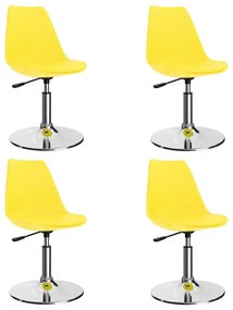 Cadeiras de jantar giratórias 4 pcs couro artificial amarelo