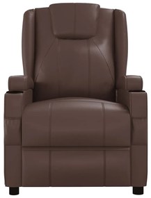 Cadeira de massagens couro artificial castanho