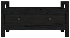 Banco de corredor 80x40x43 cm madeira de pinho maciça preto