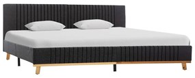 vidaXL Estrutura de cama 160x200 cm tecido cinzento-escuro