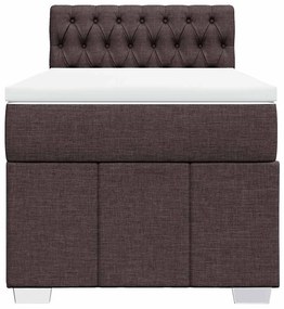 Cama com molas/colchão 90x200 cm tecido castanho-escuro