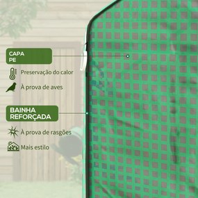 Cobertura de Substituição para Estufa 140x73x190 cm com Janela, Porta com Fecho Éclair, Anti-UV, Proteção de Plantas, Verde