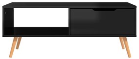 Mesa centro 100x49,5x43cm derivados de madeira preto brilhante