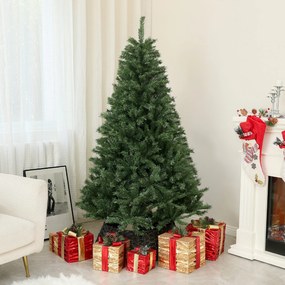 Árvore de Natal artificial de 180 cm com 1 000 ramos, abertura automática, base em aço, verde