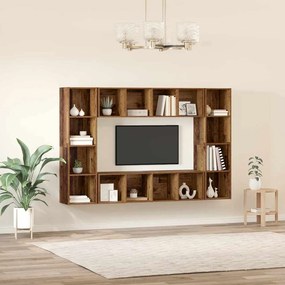Conjunto de móvel de TV 4 pcs Castanho 37 x 37 x 142.5 cm