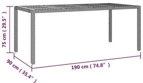 9 pcs conjunto de jantar p/ jardim c/ almofadões vime PE cinza