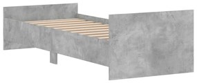 Estrutura cama solteiro derivados de madeira cinzento cimento