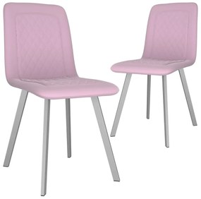 vidaXL Cadeiras de jantar 2 pcs veludo rosa